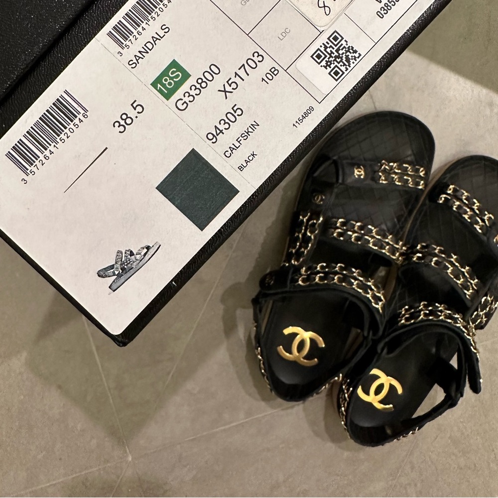 Chanel chain teva dad sandals black 38.5 - Picture 5 of 6